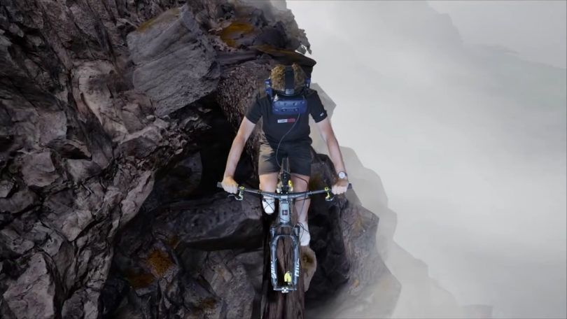 поездки на горном велосипеде в VR симуляторе